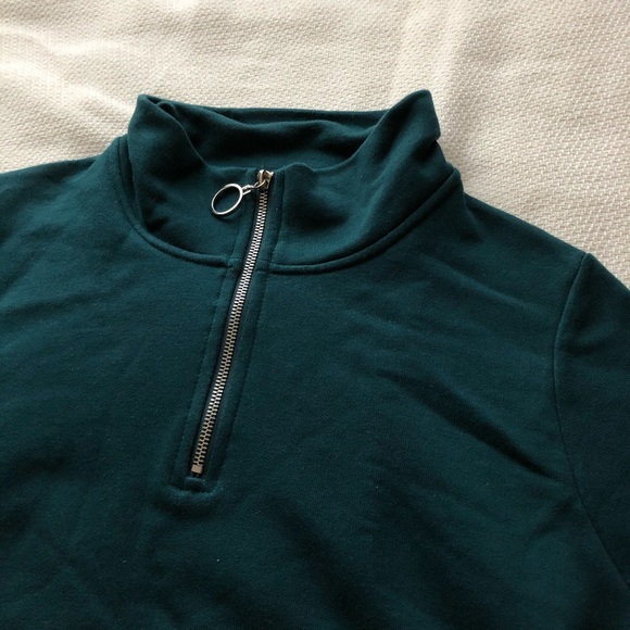 Emerald Green Full Tilt Cotton Cropped Sweater - Picture 8 of 13